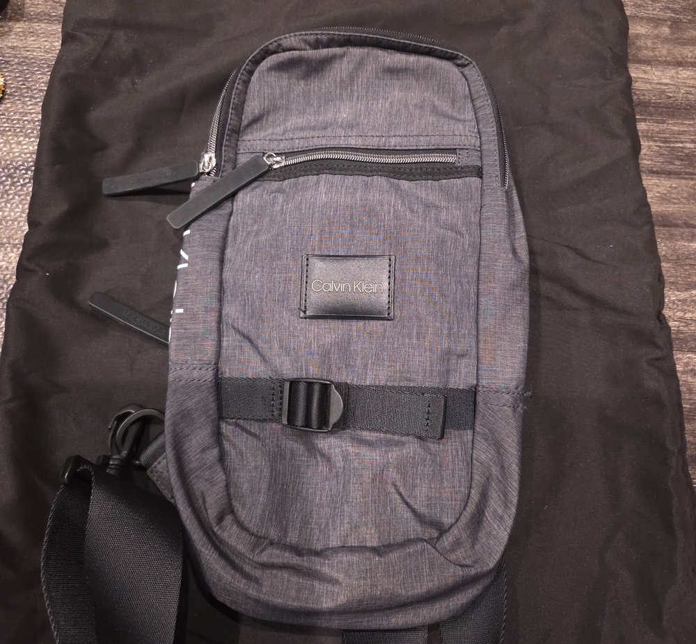 Calvin Klein Dark Gray Belt Sling Bag
